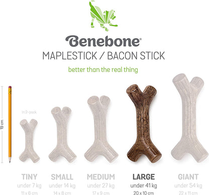 Maplestick/Bacon Stick Durable Dog Chew Toy for Aggressive Chewers, Made in USA