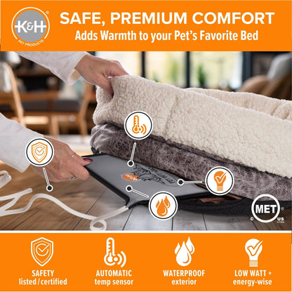 K&H Pet Products Heated Pet Bed Warmer Waterproof Pet Heating Pad