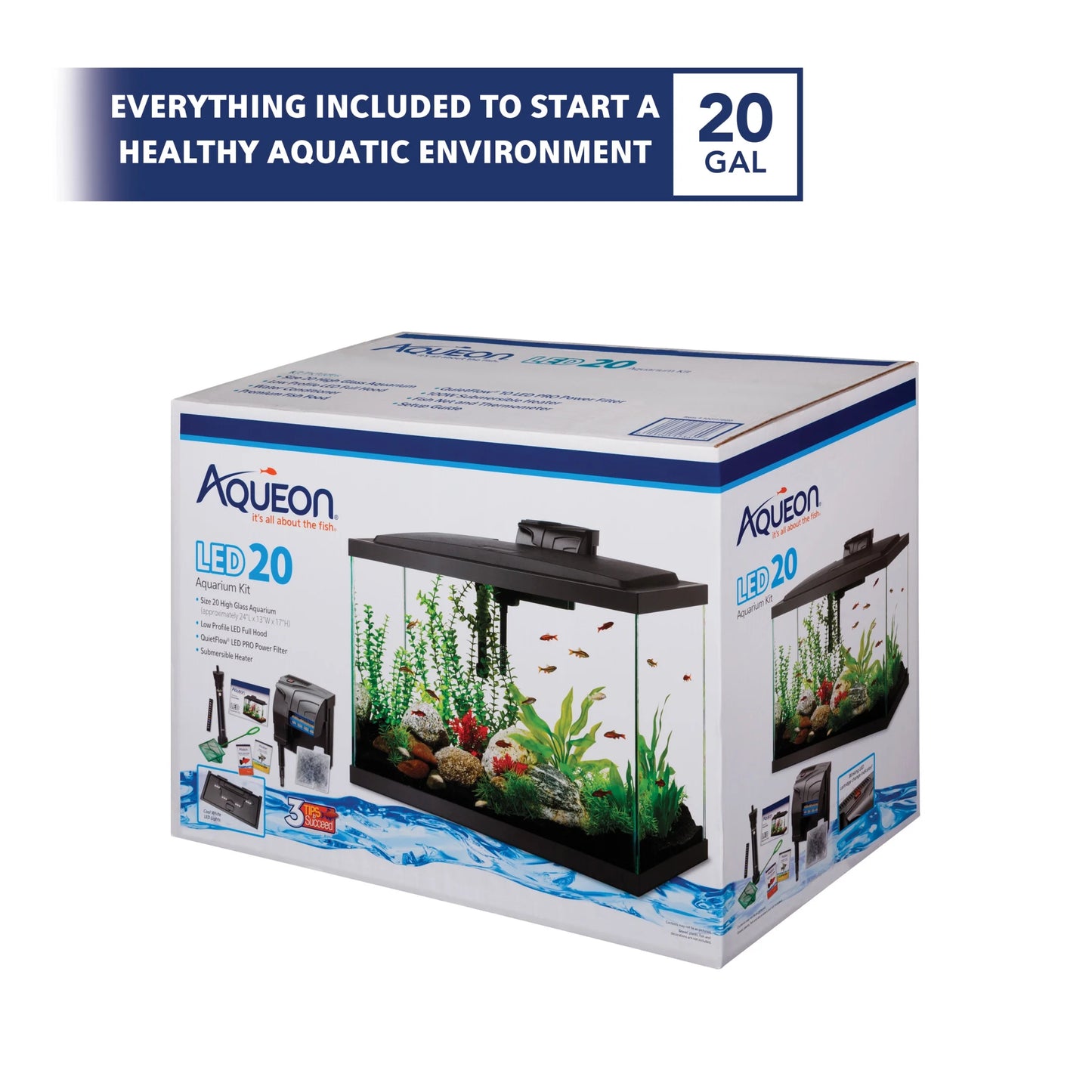 Aquarium Starter Kit with LED Lighting 20 High